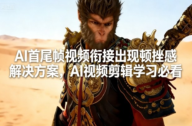 AI首尾帧视频衔接出现顿挫感解决方案，AI视频剪辑学习必看插图