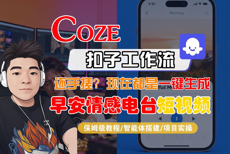 【Coze工作流搭建实操教程】【coze】早安情感电台日签视频还在手动做？用扣子工作流自动生成，省时90%插图