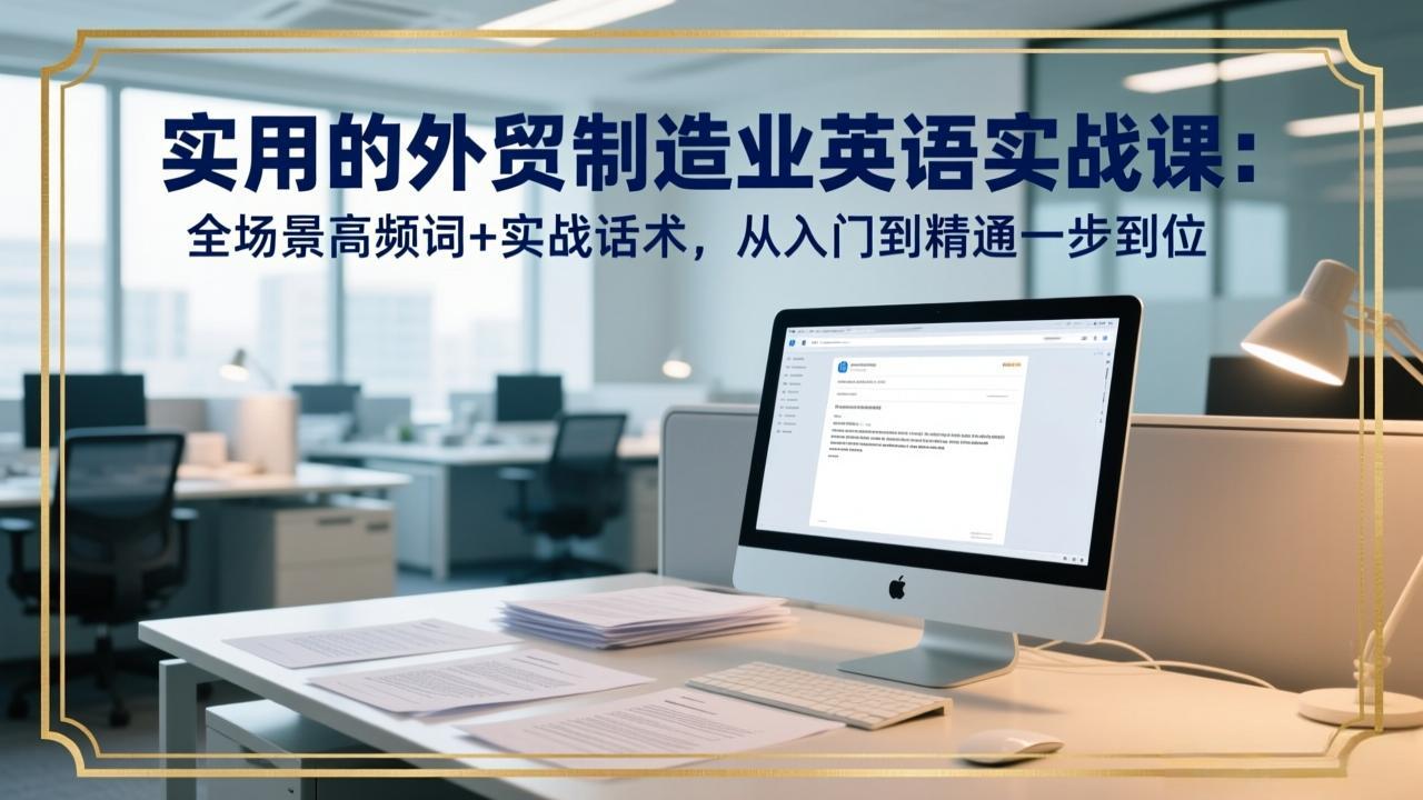 (17532期)实用的外贸制造业英语实战课:全场景高频词+实战话术,从入门到精通一步到位插图 (17532期)实用的外贸制造业英语实战课:全场景高频词+实战话术,从入门到精通一步到位插图