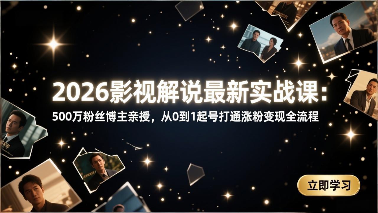 （17530期）2026影视解说最新实战课：500万粉丝博主亲授，从0到1起号打通涨粉变现全流程插图