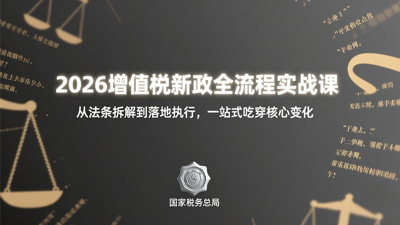 （17529期）2026增值税新政全流程实战课：从法条拆解到落地执行，一站式吃透核心变化插图