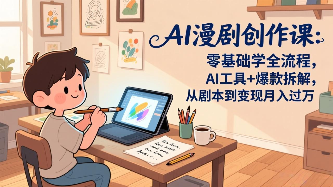 （17519期）AI漫剧创作课：零基础学全流程，AI工具+爆款拆解，从剧本到变现月入过万插图
