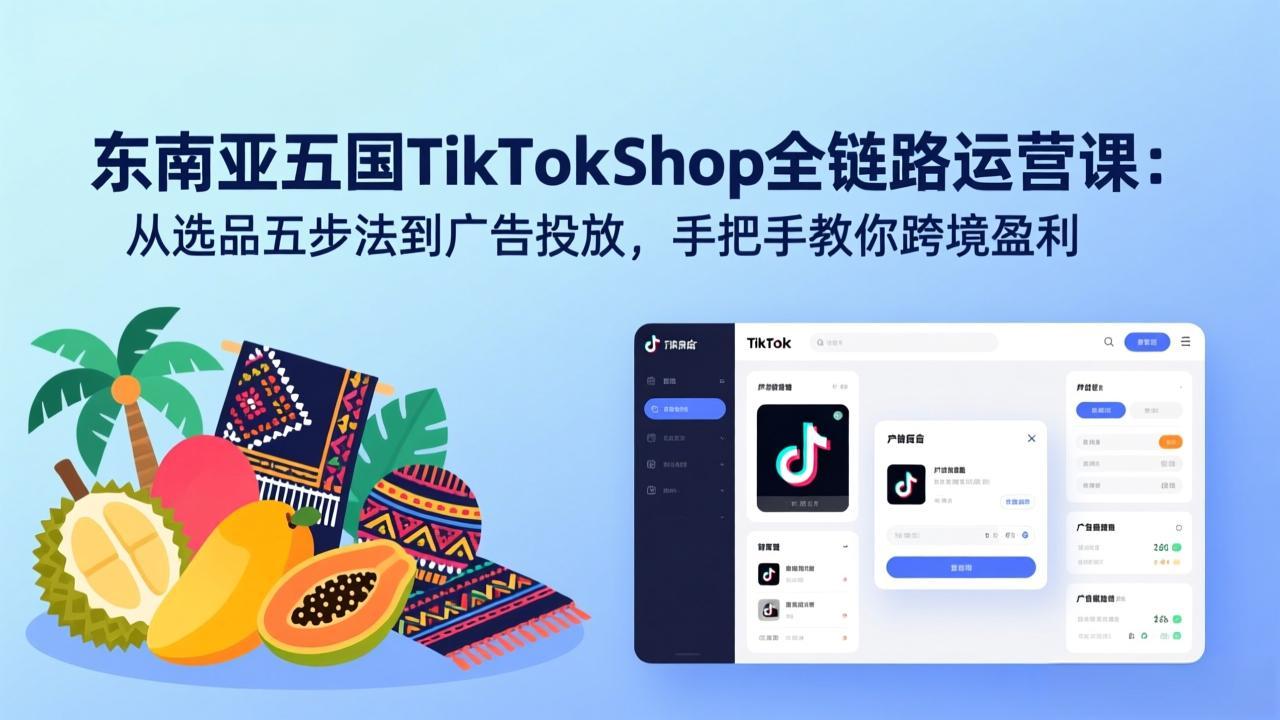 （17511期）东南亚五国TikTok Shop全链路运营课：从选品五步法到广告投放，手把手教你跨境盈利插图