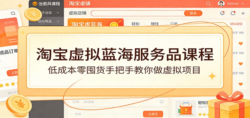 淘宝虚拟蓝海服务品课程：低成本零囤货手把手教你做虚拟项目插图