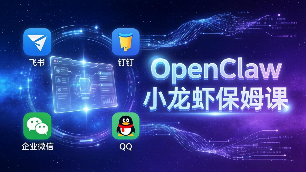 （17614期）OpenClaw小龙虾保姆课： Windows/macOS/Linux/Docker全系统安装，飞书+钉钉+企业微信+QQ 全接入插图