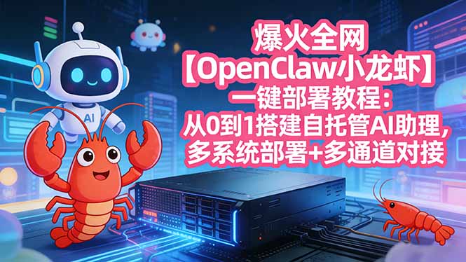 （17612期）爆火全网【OpenClaw 小龙虾】一键部署教程：从0到1搭建自托管AI助理，多系统部署+多通道对接插图