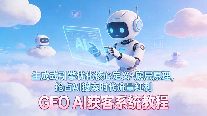（17604期）GEO AI获客系统教程：生成式引擎优化核心定义+底层原理，抢占AI搜索时代流量红利插图