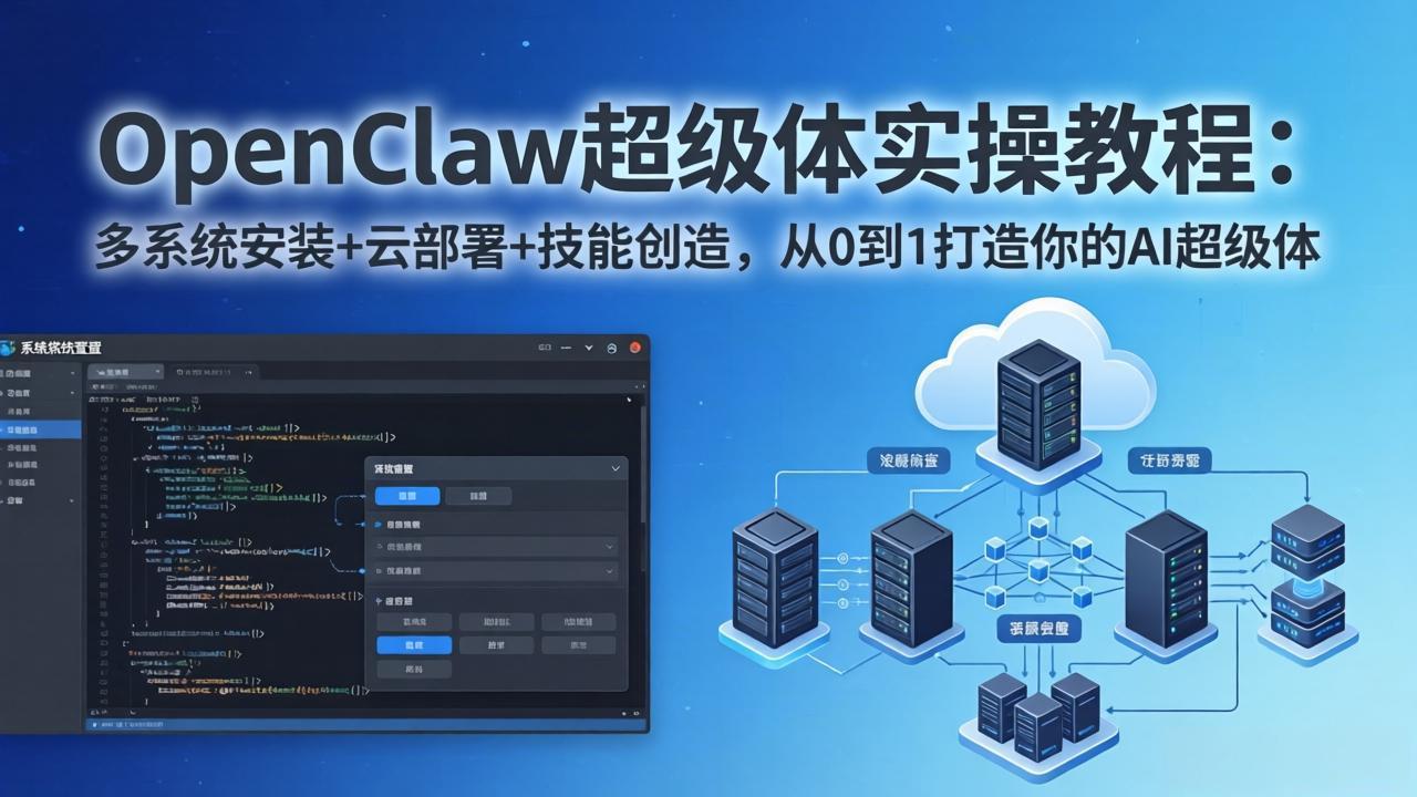 （17603期）OpenClaw-小龙虾 超级体实操教程：多系统安装+云部署+技能创造，从0到1打造你的AI超级体插图