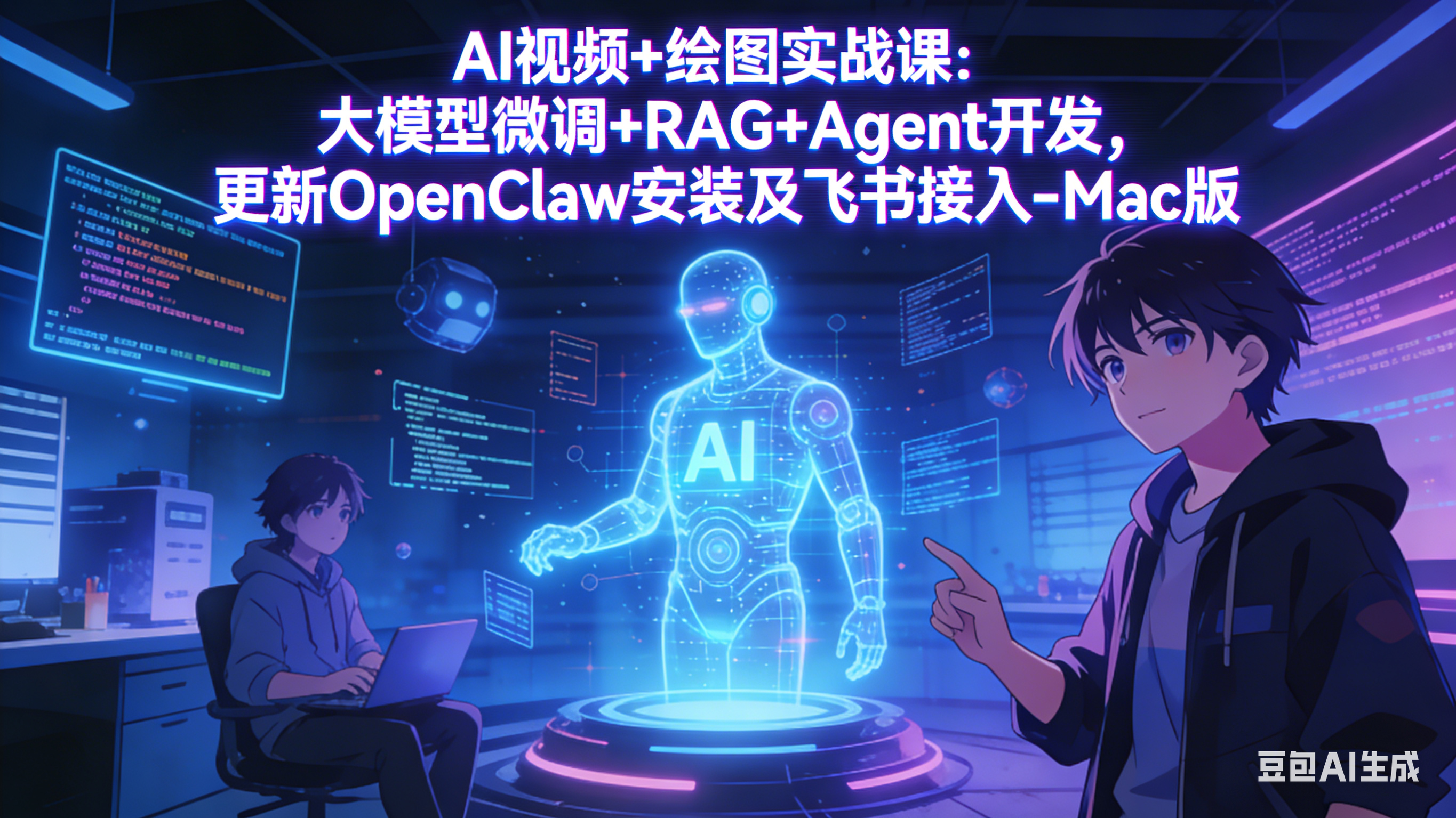 （17594期）AI视频+绘图实战课：大模型微调+RAG+Agent开发，更新OpenClaw安装及飞书接入-Mac版插图