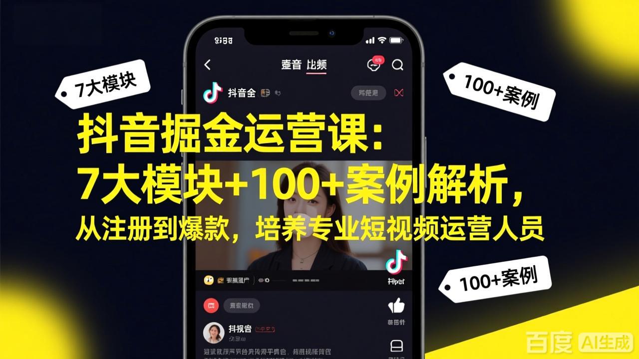 (17573期)抖音掘金运营课:7大模块+100+案例解析,从注册到爆款,培养专业短视频运营人员插图 (17573期)抖音掘金运营课:7大模块+100+案例解析,从注册到爆款,培养专业短视频运营人员插图