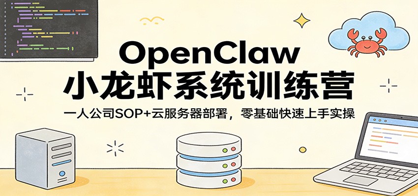 OpenClaw小龙虾系统训练营：一人公司SOP，云服务器部署，零基础快速上手实操插图