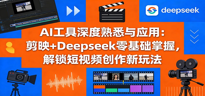 AI工具深度熟悉与应用：剪映+Deepseek零基础掌握，解锁短视频创作新玩法插图