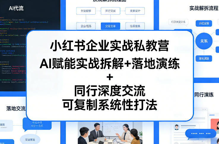 小红书企业实战私教营，AI赋能实战拆解+落地演练+同行深度交流，可复制系统性打法插图
