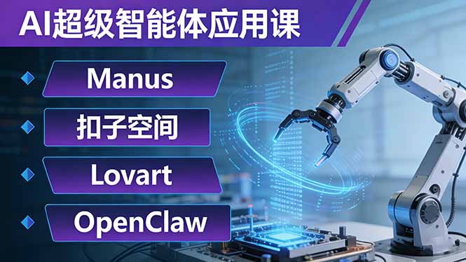 (17635期)AI超级智能体应用课:Manus+扣子空间+Lovart+OpenClaw,用AI智能体实现自动化复杂任务插图 (17635期)AI超级智能体应用课:Manus+扣子空间+Lovart+OpenClaw,用AI智能体实现自动化复杂任务插图