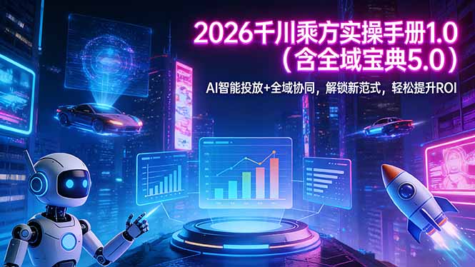 (17625期)2026 千川乘方实操手册 1.0(含全域宝典 5.0)AI 智能投放+全域协同,解锁新范式,轻松提升ROI插图 (17625期)2026 千川乘方实操手册 1.0(含全域宝典 5.0)AI 智能投放+全域协同,解锁新范式,轻松提升ROI插图