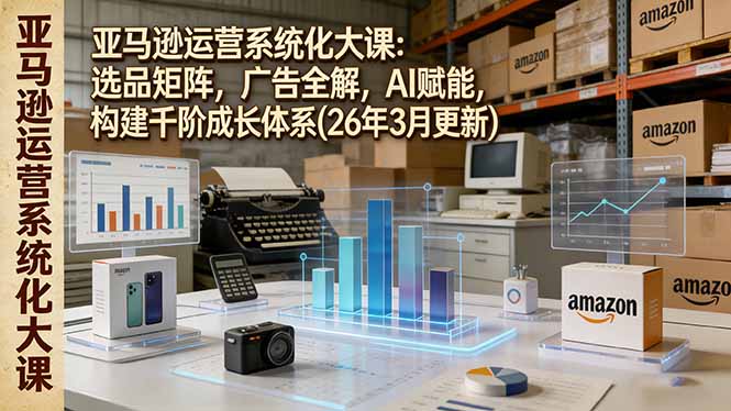 (17622期)亚马逊运营系统化大课:选品矩阵,广告全解,AI赋能,构建千阶成长体系(26年3月更新)插图 (17622期)亚马逊运营系统化大课:选品矩阵,广告全解,AI赋能,构建千阶成长体系(26年3月更新)插图