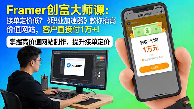 （17782期）Framer 创富大师课：接单定价低？《职业加速器》教你搞高价值网站，客户直接付 1 万 +插图