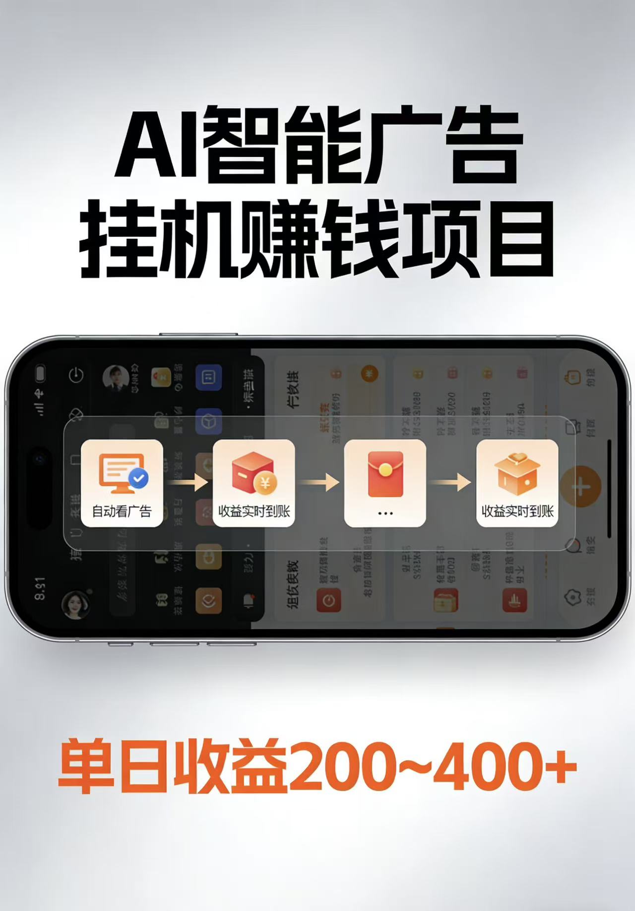 AI智能挂机看广告，每日稳定收益200-400+插图