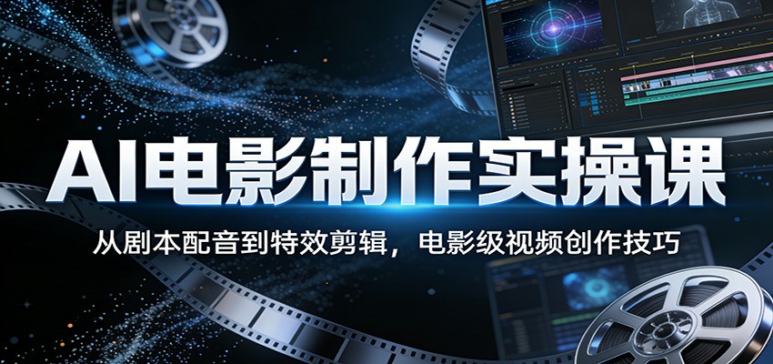 AI电影制作实操课：从剧本配音到特效剪辑，电影级视频创作技巧插图