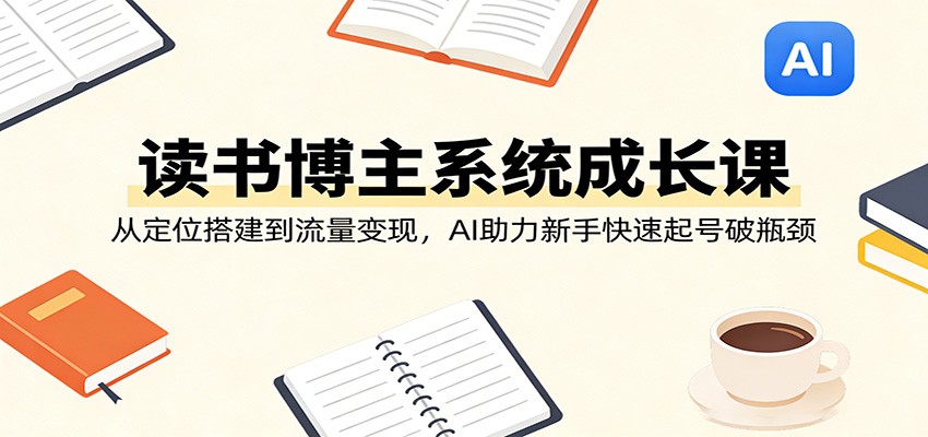 读书博主系统成长课：从定位搭建到流量变现，AI助力新手快速起号破瓶颈插图