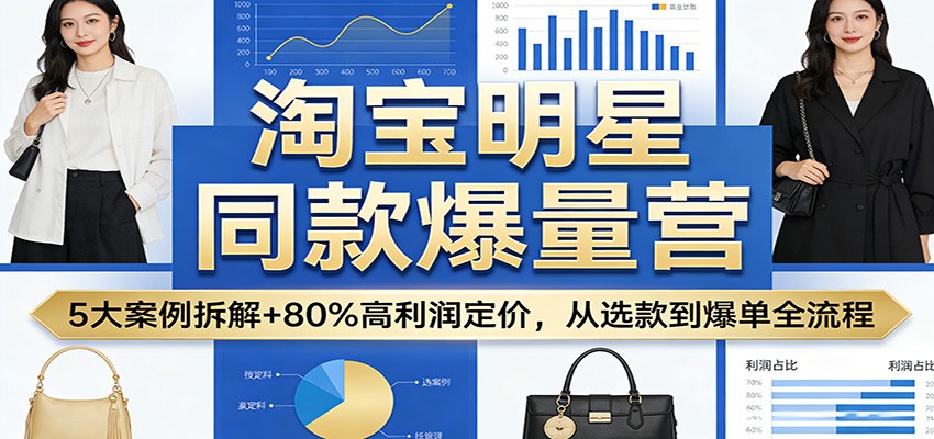 淘宝明星同款爆量营：5大案例拆解+80%高利润定价，从选款到爆单全流程插图