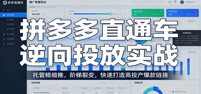 拼多多直通车逆向投放实战：托管精细推，阶梯裂变，快速打造高投产爆款链接插图