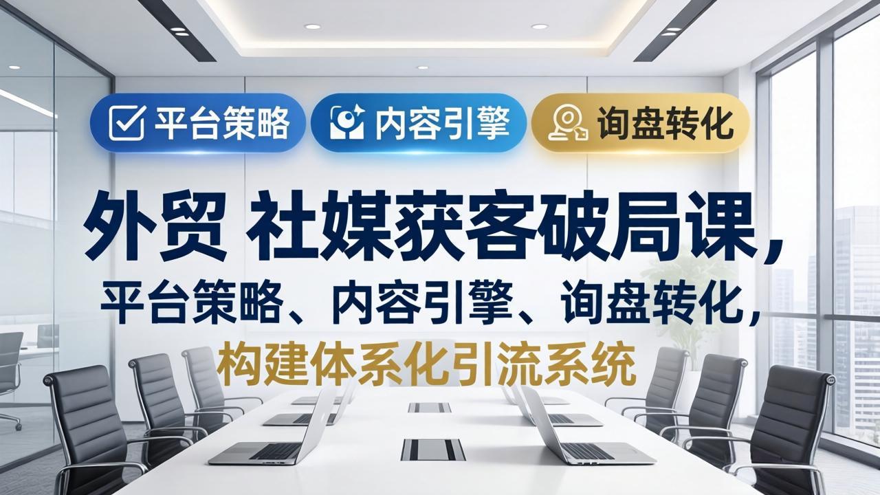 （17901期）外贸 社媒获客破局课，平台策略、内容引擎、询盘转化，构建体系化引流系统（更新26年3月）插图