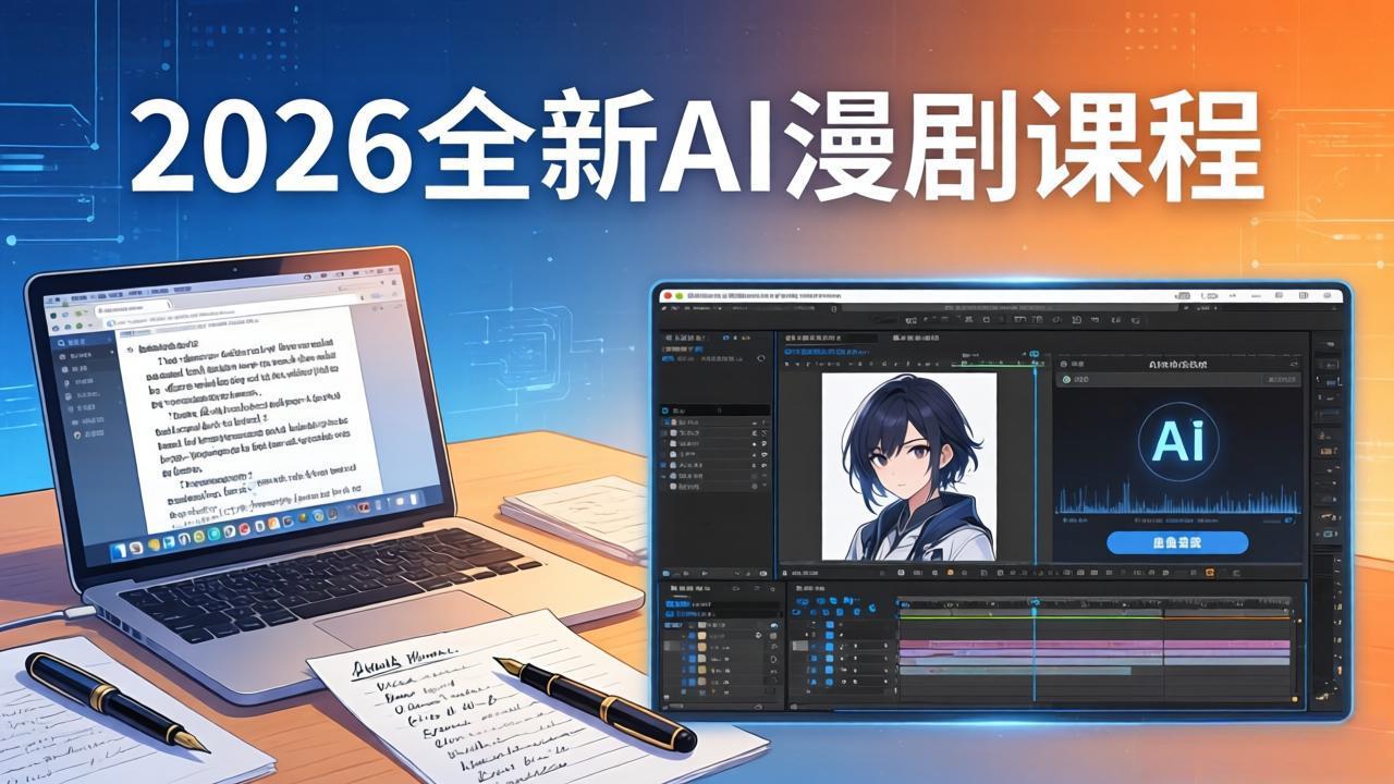(17893期)2026全新AI漫剧课程:覆盖创作全链路,教你写作分镜剪辑配音一站式打造漫剧作品插图 (17893期)2026全新AI漫剧课程:覆盖创作全链路,教你写作分镜剪辑配音一站式打造漫剧作品插图
