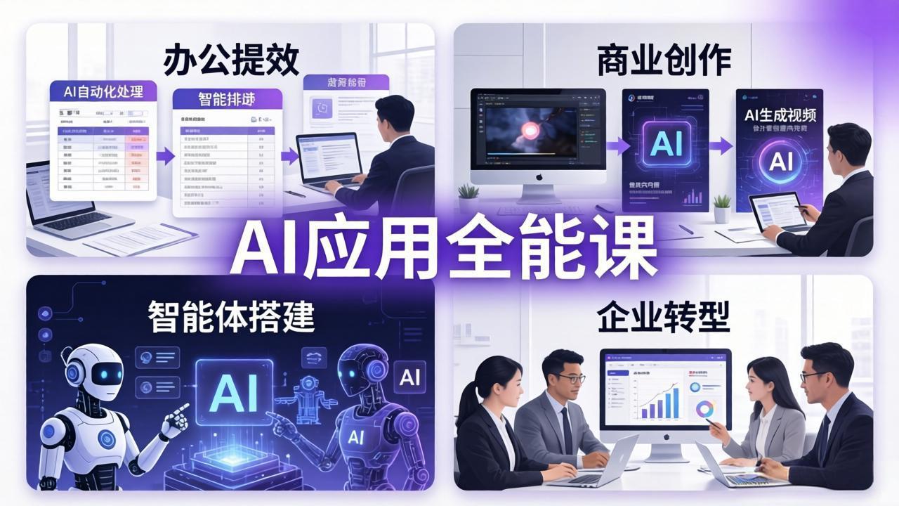 （17890期）AIGC 应用全能课：办公提效、商业创作、智能体搭建、企业转型，一站式学会AI应用插图