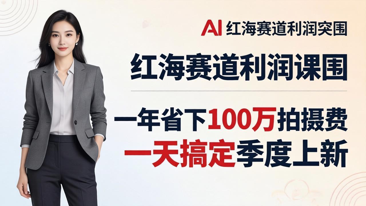 （17884期）服装老板AI模特图课：一年省下100万拍摄费，一天搞定季度上新，红海赛道利润突围插图