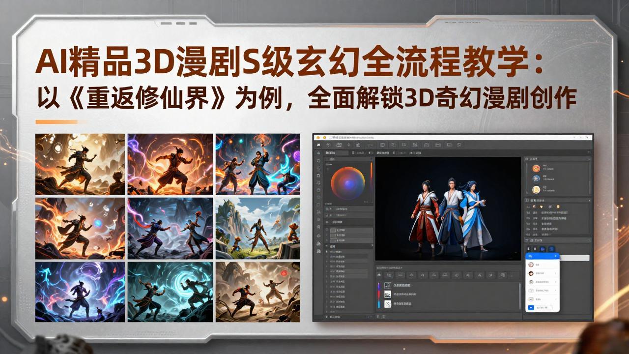 （17882期）AI精品3D漫剧S级玄幻全流程教学：以《重返修仙界》为例，全面解锁3D奇幻漫剧创作插图