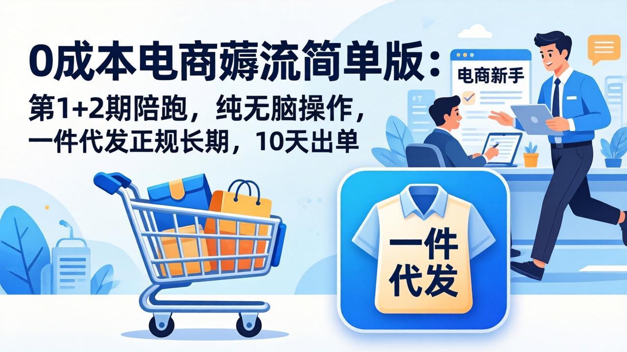 (17880期)0成本电商薅流简单版:第1+2期陪跑,纯无脑操作,一件代发正规长期,10天出单插图 (17880期)0成本电商薅流简单版:第1+2期陪跑,纯无脑操作,一件代发正规长期,10天出单插图