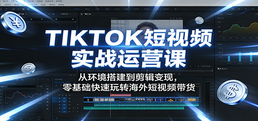 TIKTOK短视频实战运营课：从环境搭建到剪辑变现，零基础快速玩转海外短视频带货插图