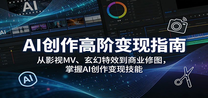 AI创作高阶变现指南:从影视MV、玄幻特效到商业修图,掌握AI创作变现技能插图 AI创作高阶变现指南:从影视MV、玄幻特效到商业修图,掌握AI创作变现技能插图