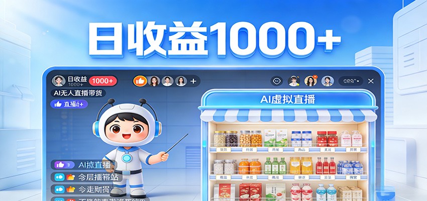 不用露脸不用说话，24小时自动卖货赚钱，全天自动直播，收益看得见插图