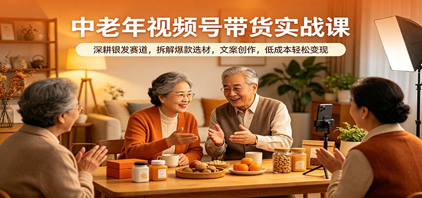 中老年视频号带货实战课：深耕银发赛道，拆解爆款选材，文案创作，低成本轻松变现插图
