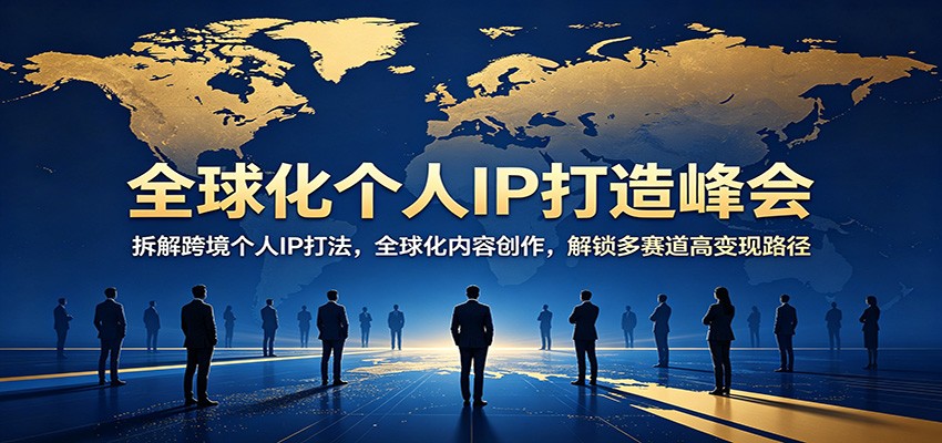 全球化个人IP打造峰会：拆解跨境个人IP打法，全球化内容创作，解锁多赛道高变现路径插图
