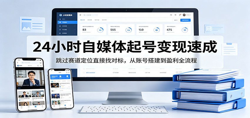 24小时自媒体起号变现速成，跳过赛道定位直接找对标，从账号搭建到盈利全流程插图