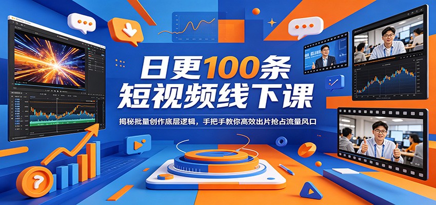 日更100条短视频线下课：揭秘批量创作底层逻辑，手把手教你高效出片抢占流量风口插图