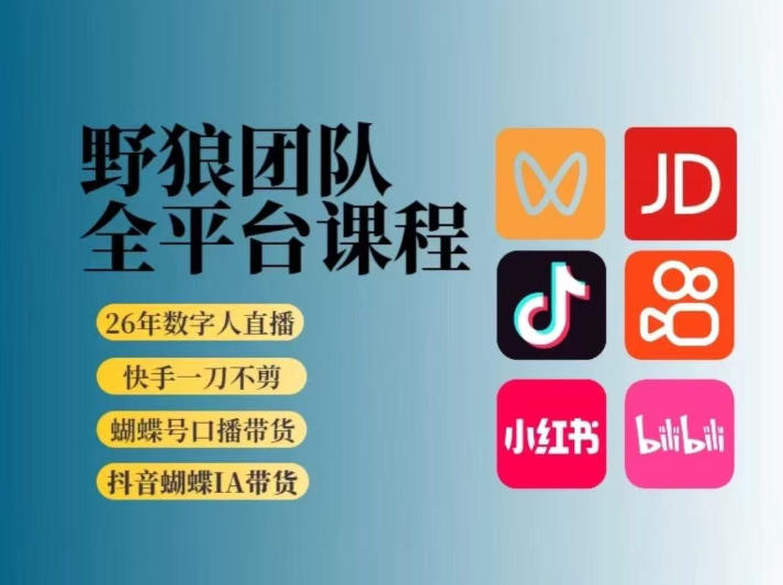 野狼团队2026新版全平台短视频带货教学，打开流量突破口，开始Ai带货（更新26年4月25日）插图