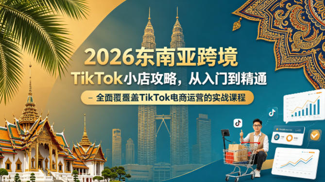 2026东南亚跨境TikTok小店攻略，从入门到精通、全面覆盖TikTok电商运营的实战课程（更新4月）插图