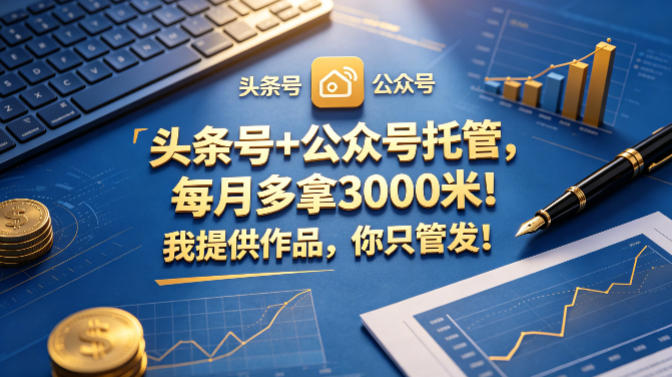 头条号+公众号托管，每月多拿3000米！我提供作品，你只管发！插图