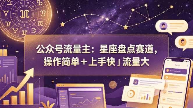 公众号流量主：星座盘点赛道，操作简单＋上手快＋流量大插图