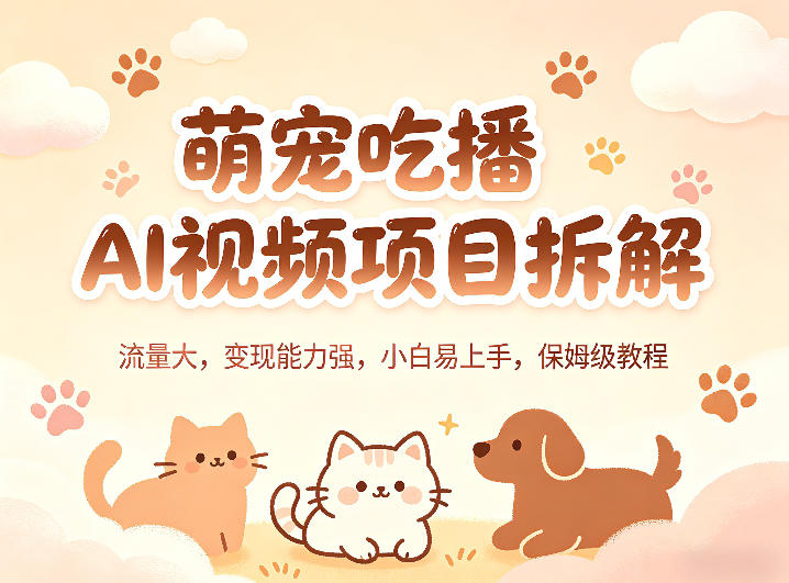 萌宠吃播AI视频项目拆解，流量大，变现能力强，小白易上手，保姆级教程插图
