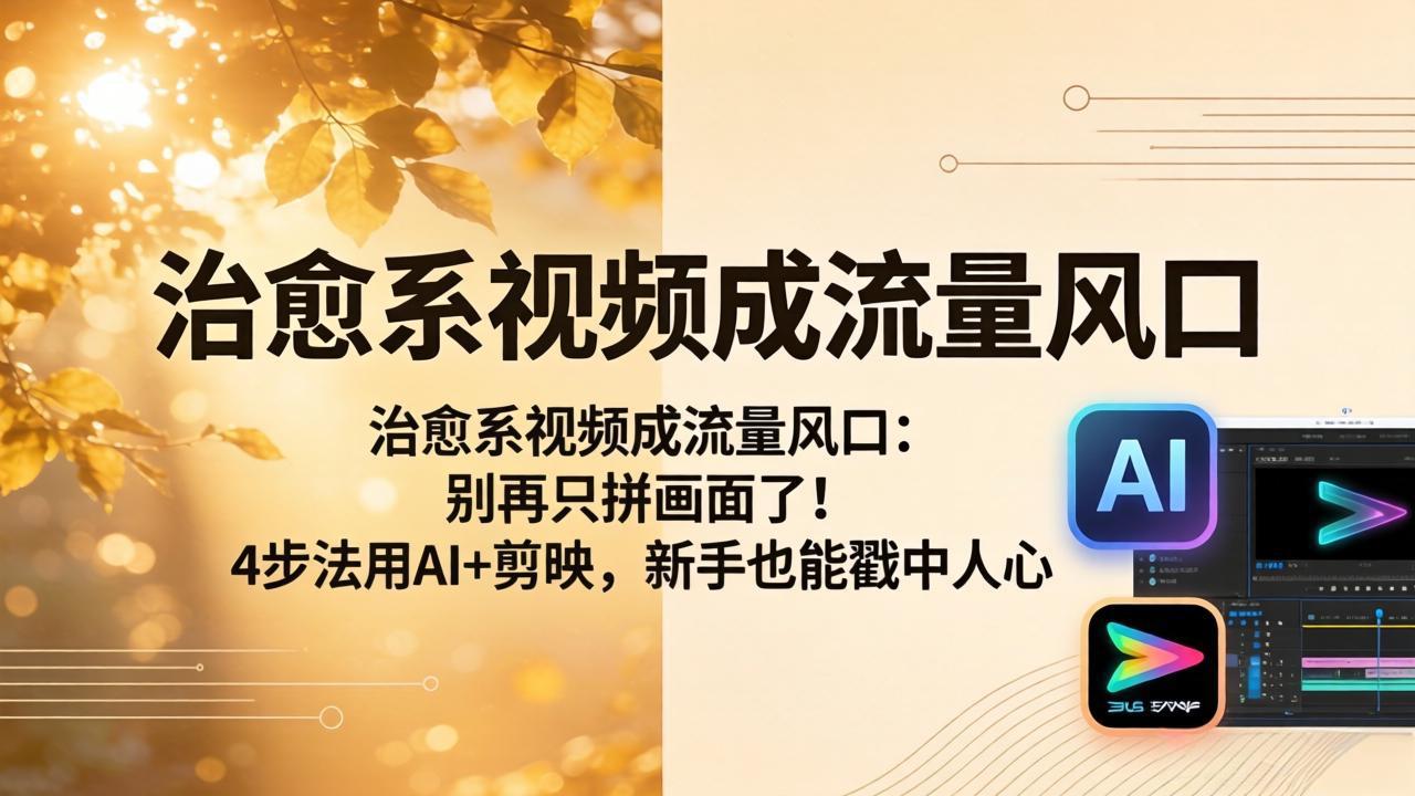 (18219期)治愈系视频成流量风口:别再只拼画面了!4步法用AI+剪映,新手也能戳中人心插图 (18219期)治愈系视频成流量风口:别再只拼画面了!4步法用AI+剪映,新手也能戳中人心插图
