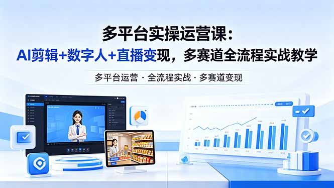 （18193期）某团队多平台实操运营课-更新26年4月25：AI剪辑+数字人+直播变现，多赛道全流程实战教学插图