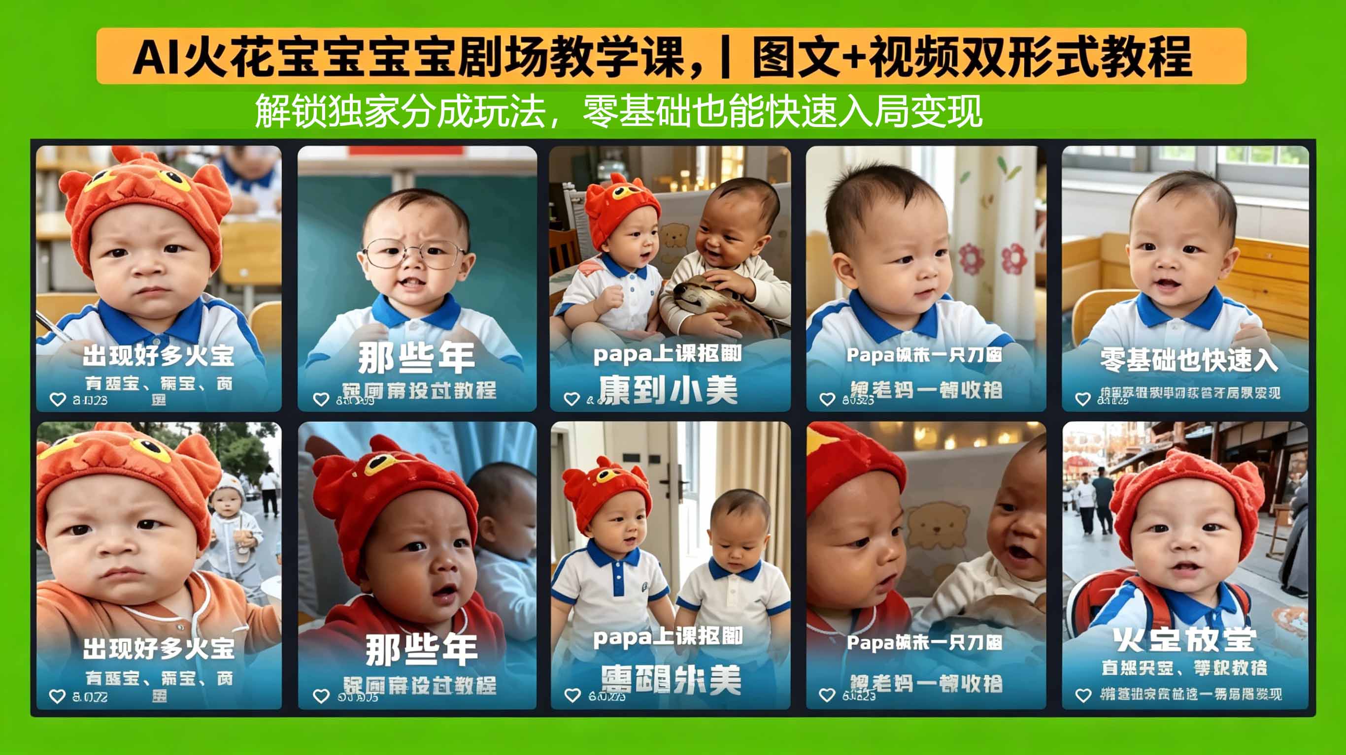 （18198期）AI火花宝宝宝宝剧场教学课，图文+视频双形式教程，解锁独家分成玩法，零基础也能快速入局变现插图