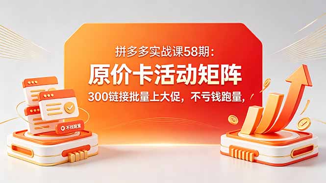 （18395期）拼多多实战课58期：原价卡活动矩阵，300链接批量上大促，不亏钱跑量插图