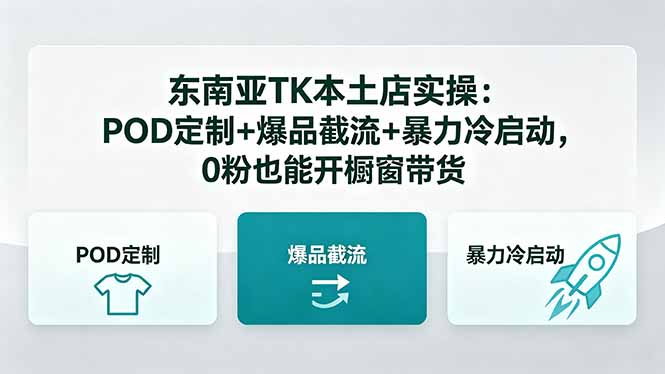 （18381期）东南亚TK本土店实操：POD定制+爆品截流+暴力冷启动，0粉也能开橱窗带货插图
