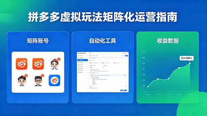 （18361期）闭眼可复制的拼多多虚拟玩法，矩阵化运营，长期稳定日入 1000+插图